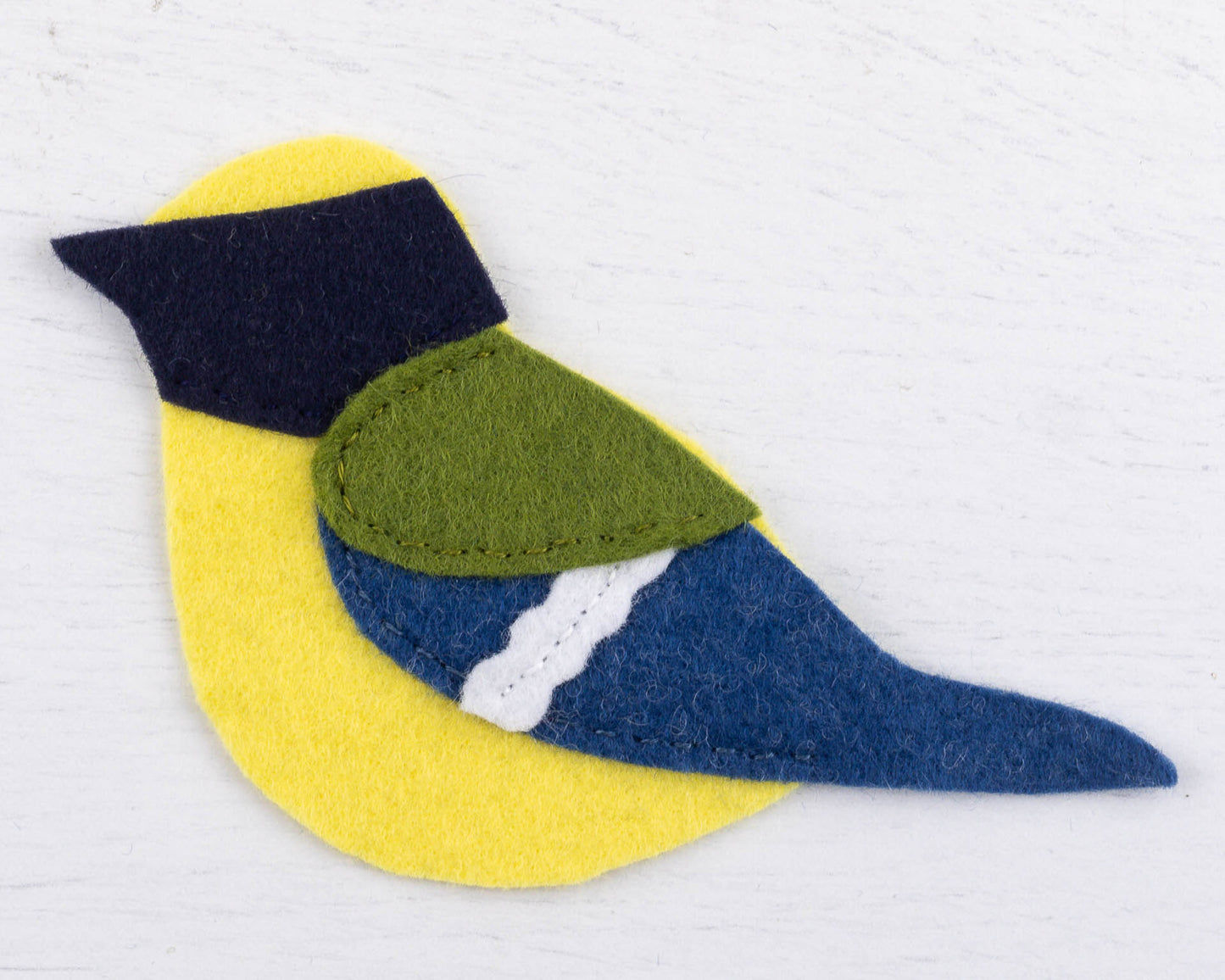 Blue Tit Felt Ornament Sewing Pattern