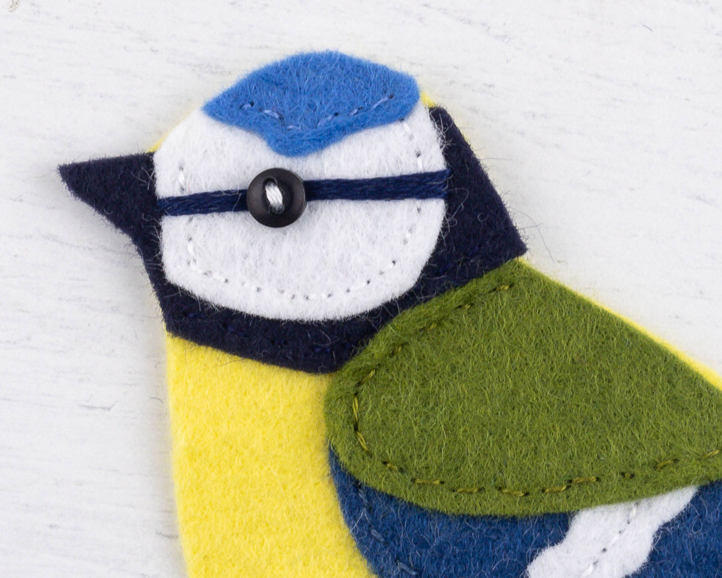 Blue Tit Felt Ornament Sewing Pattern