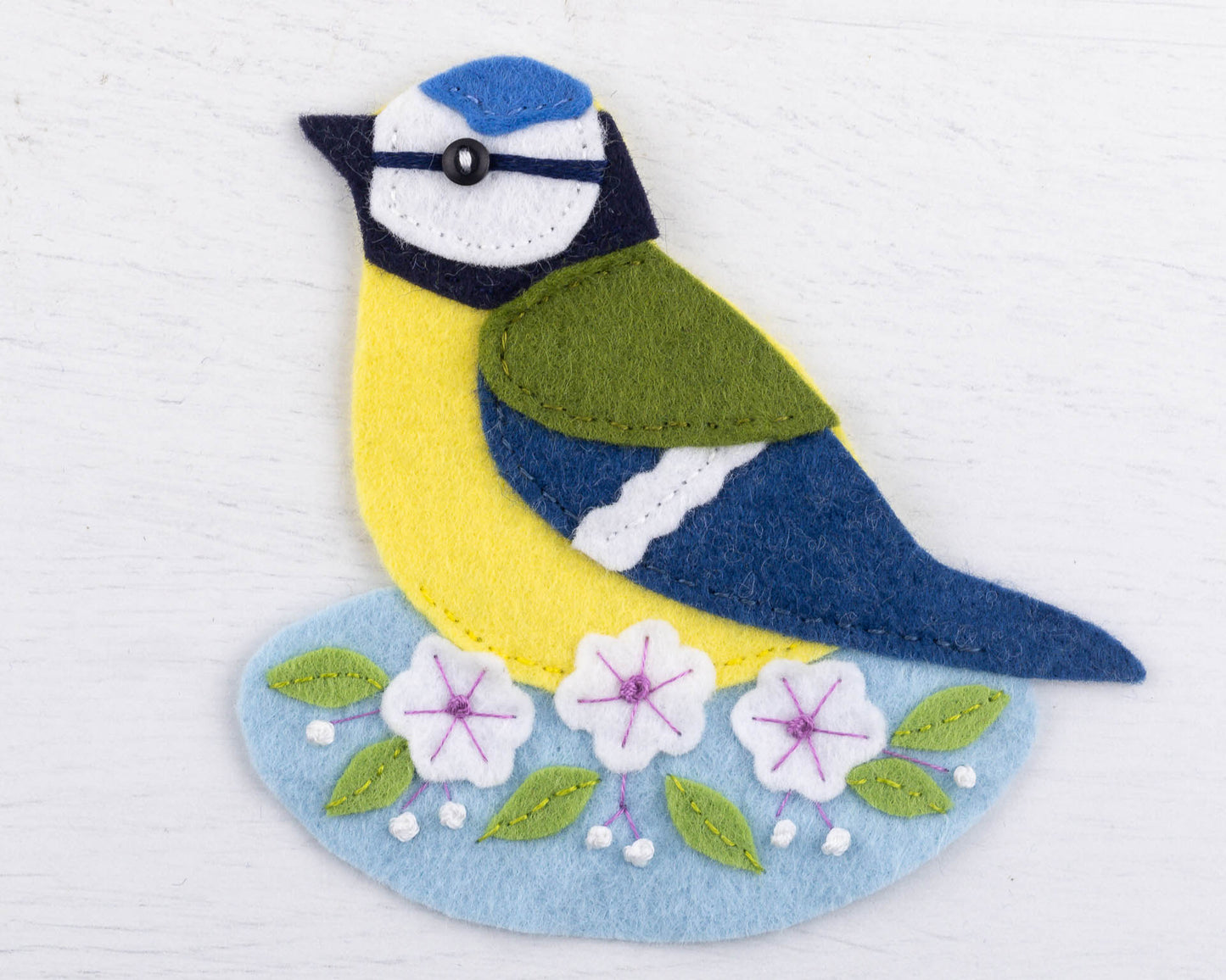 Blue Tit Felt Ornament Sewing Pattern