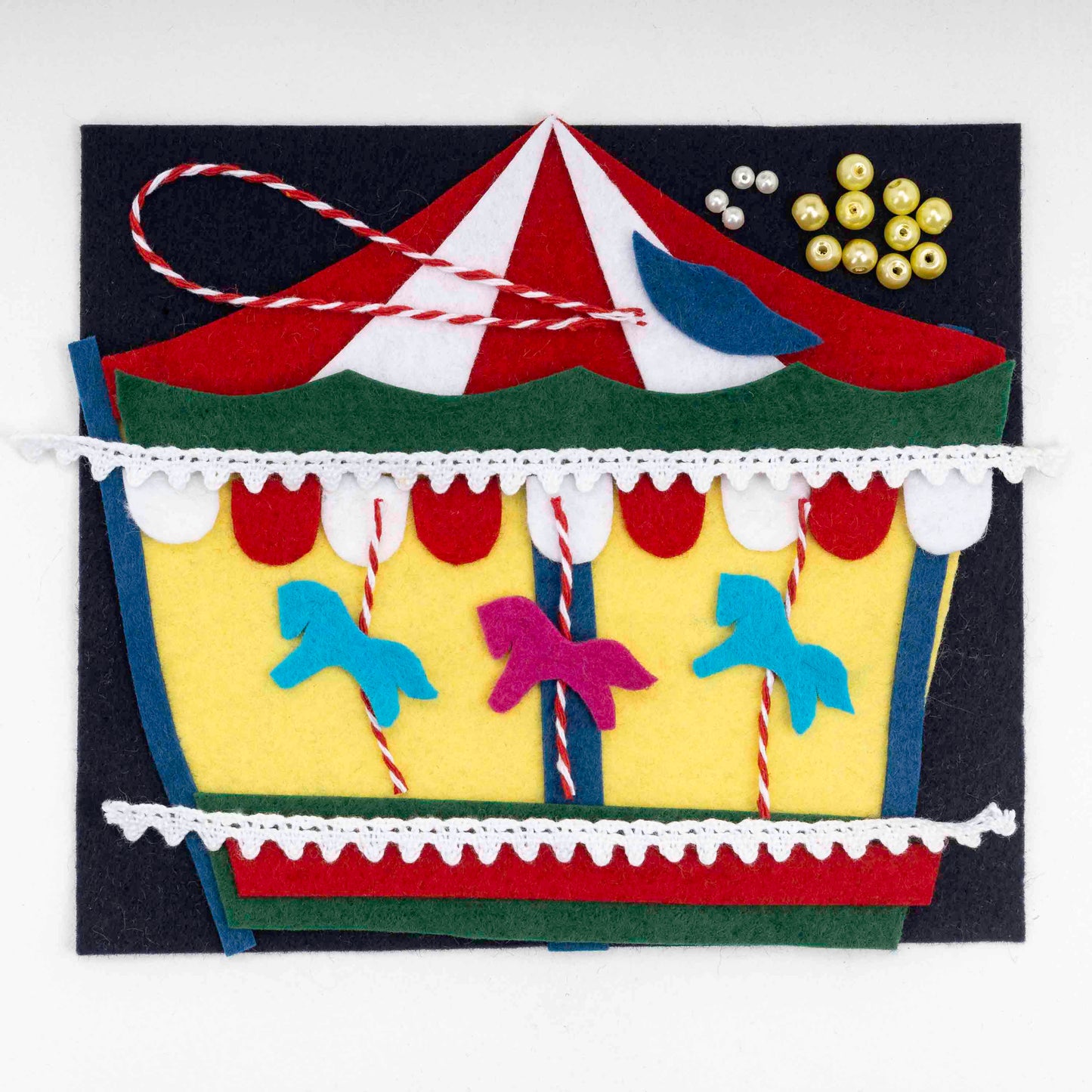 Carousel Felt Christmas Ornament Sewing Pattern