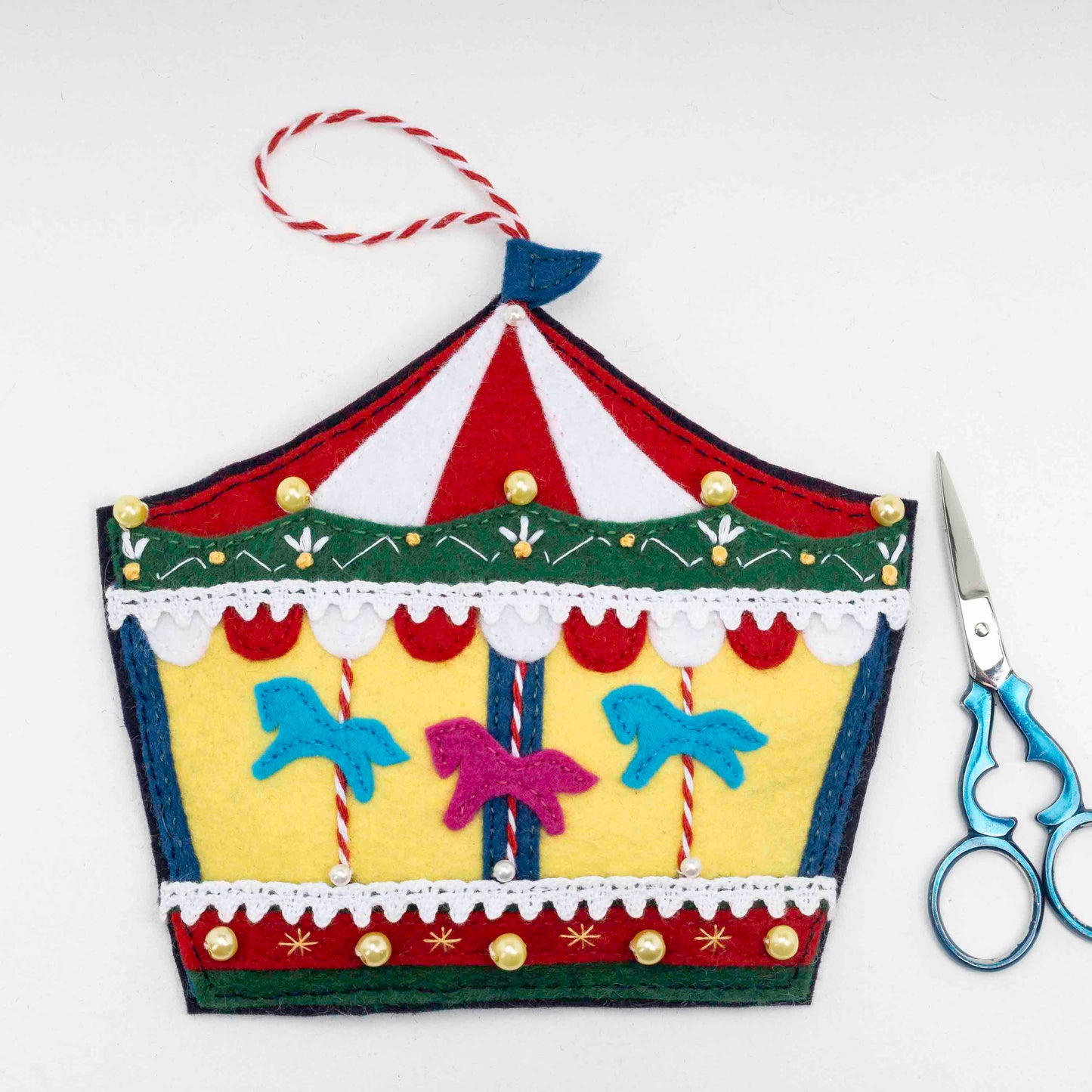 Carousel Felt Christmas Ornament Sewing Pattern