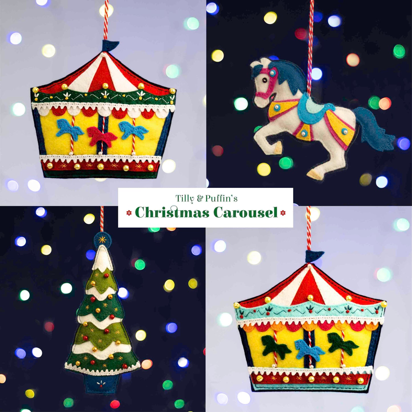 Carousel Horse Felt Ornament Sewing Pattern