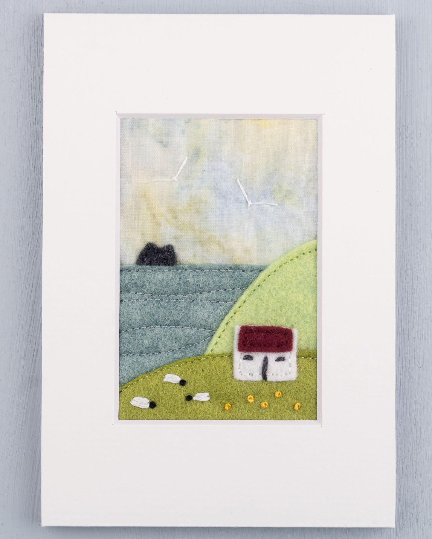 Irish Cottage Mini Landscape Textile Art