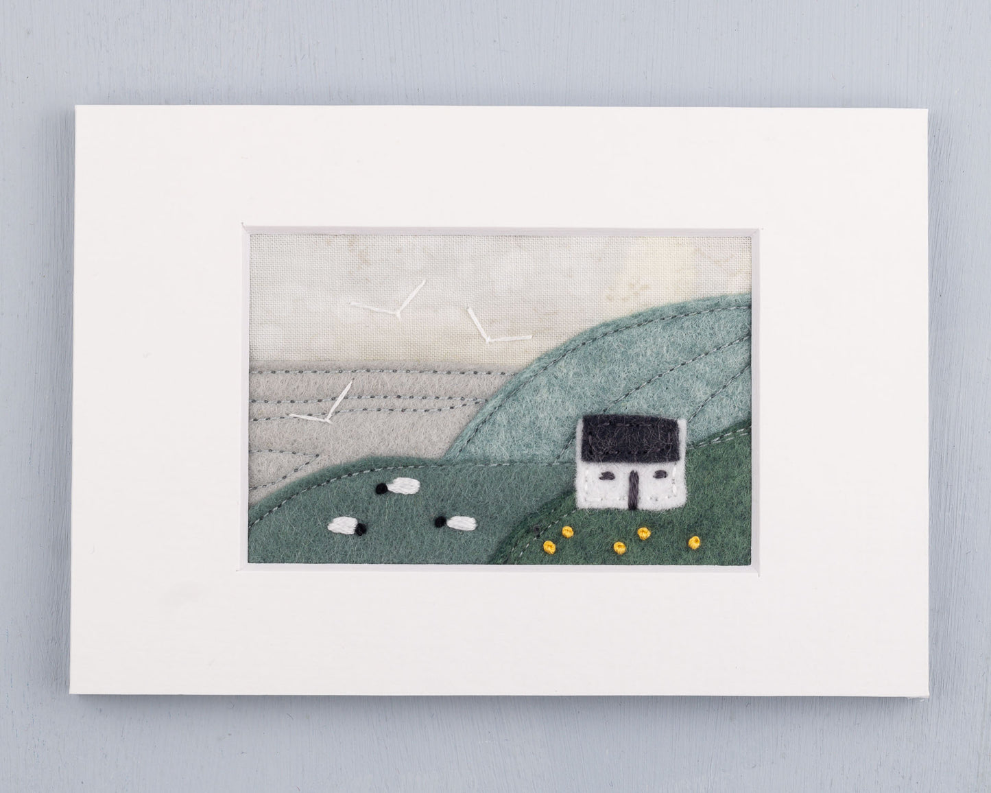 Irish Cottage Mini Landscape Textile Art