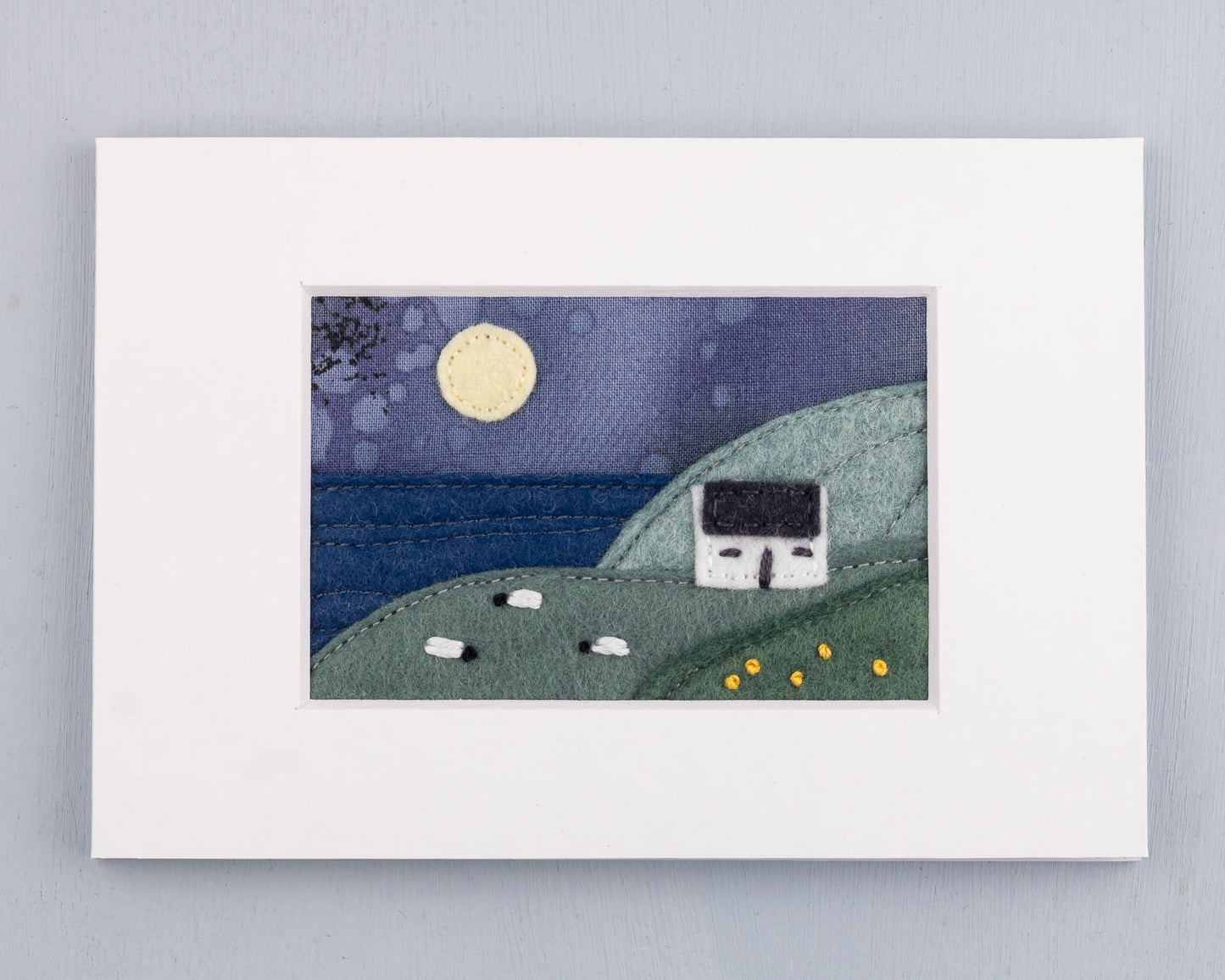 Irish Cottage Mini Landscape Textile Art