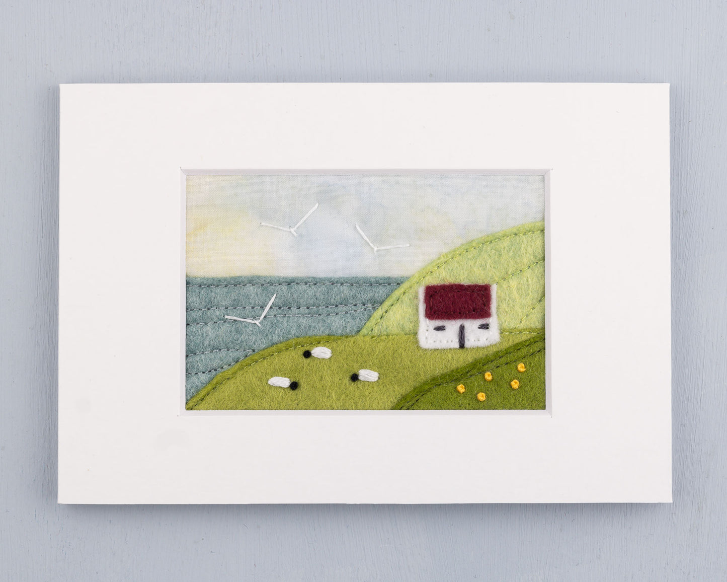 Irish Cottage Mini Landscape Textile Art