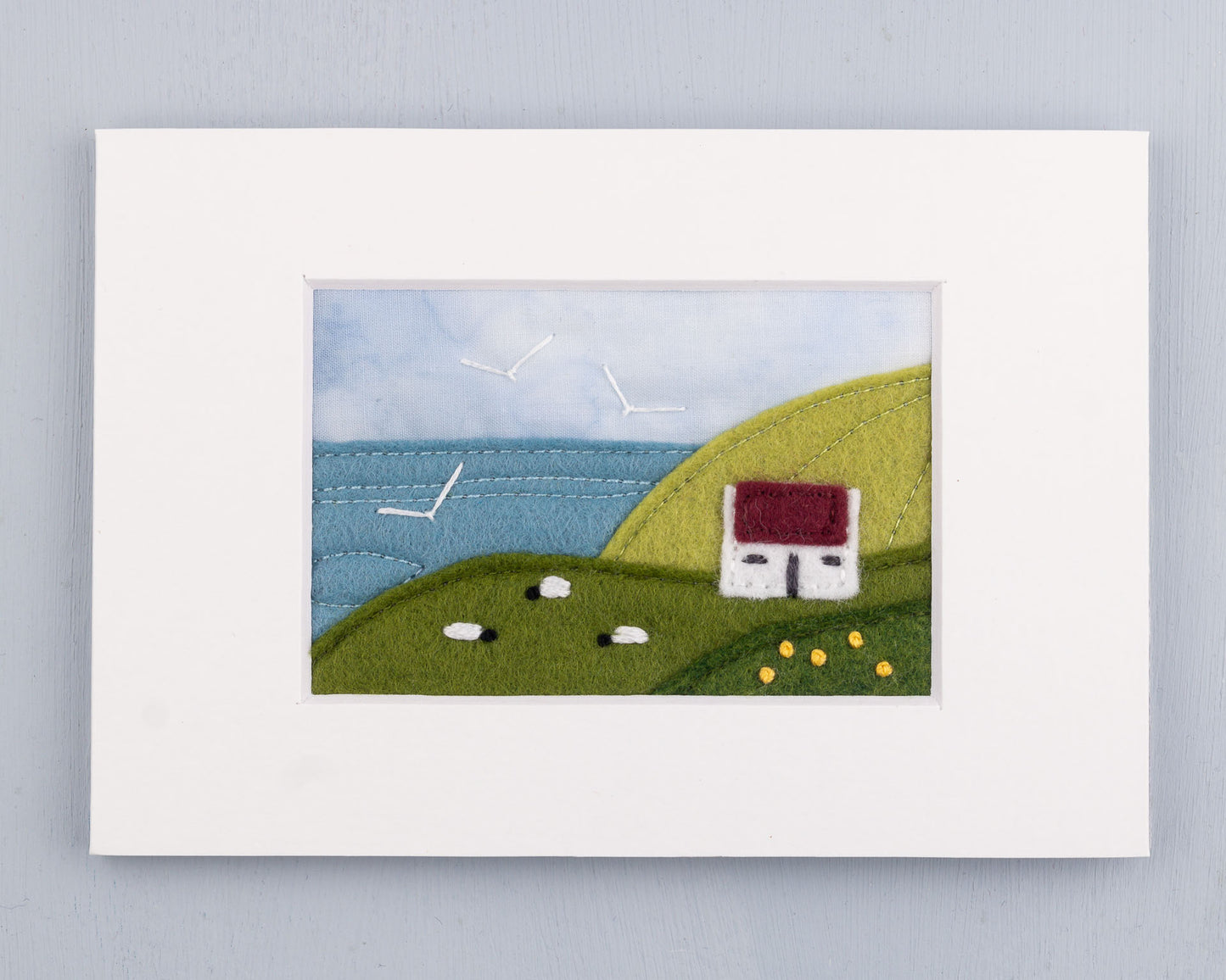 Irish Cottage Mini Landscape Textile Art