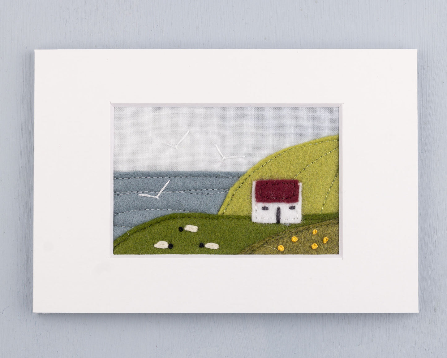 Irish Cottage Mini Landscape Textile Art