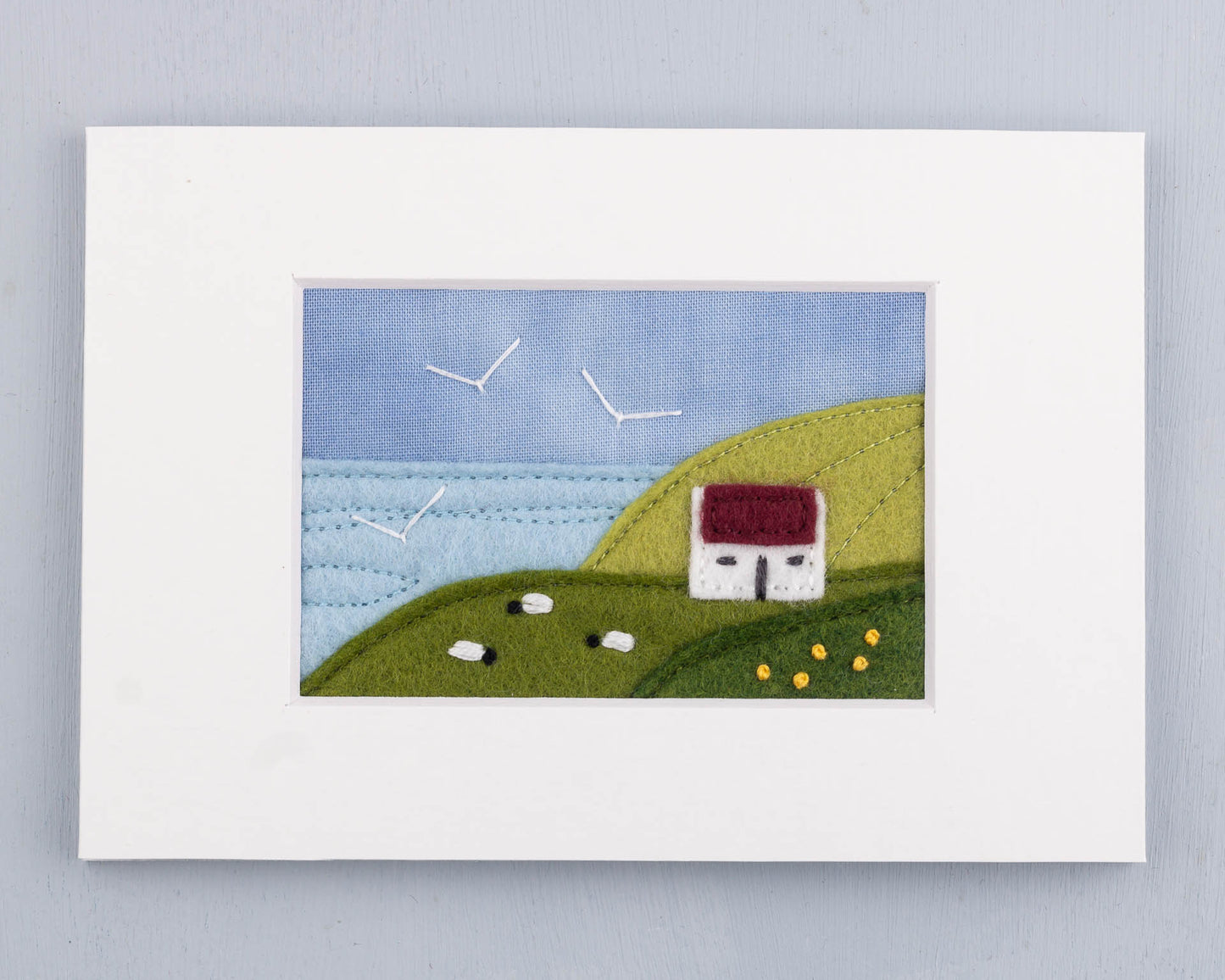 Irish Cottage Mini Landscape Textile Art