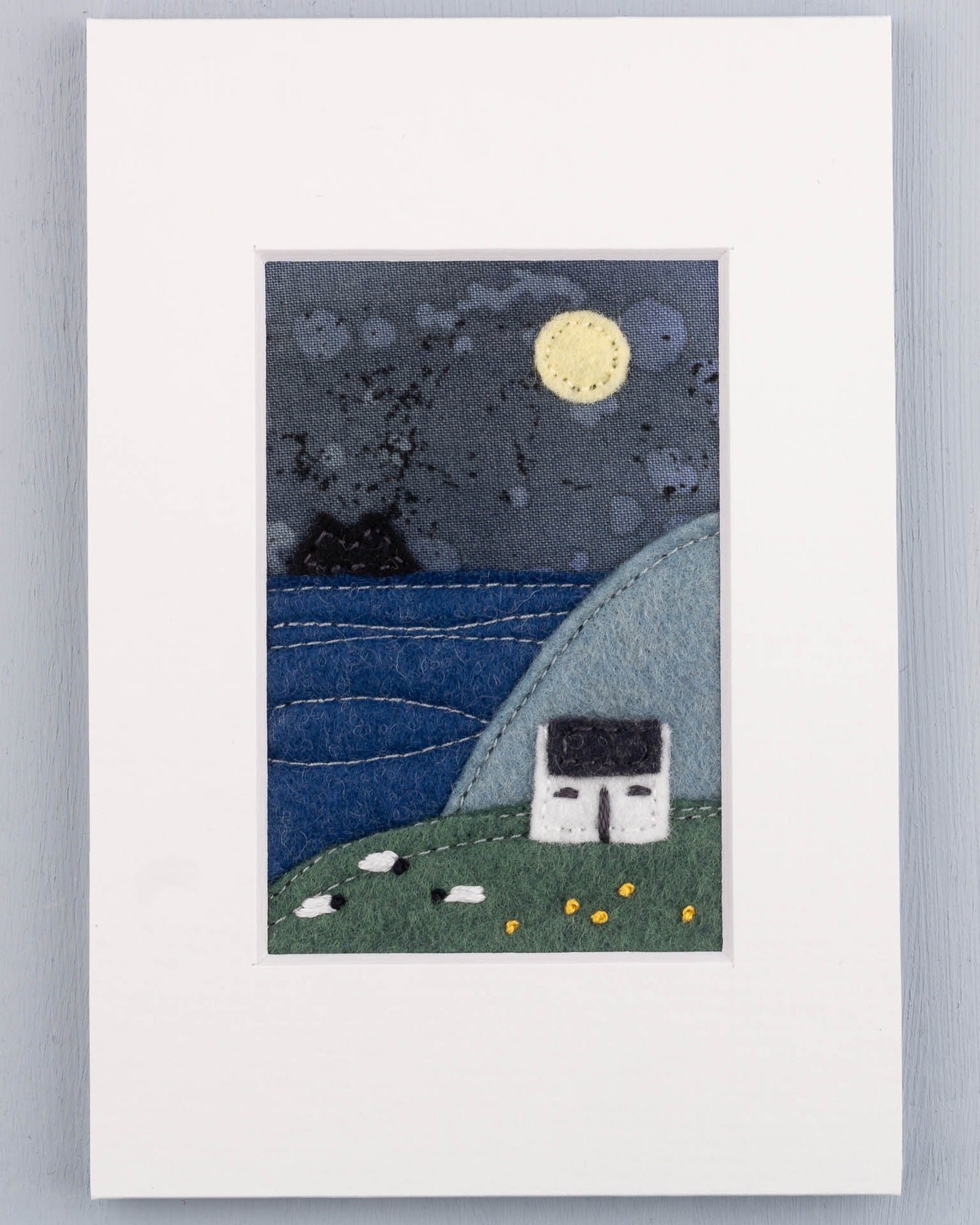Irish Cottage Mini Landscape Textile Art