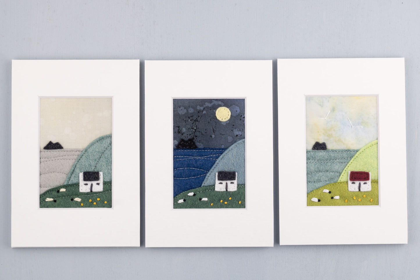 Irish Cottage Mini Landscape Textile Art