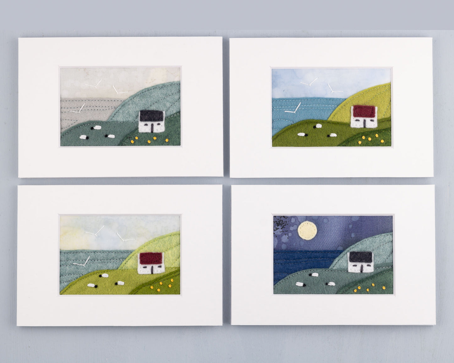 Irish Cottage Mini Landscape Textile Art
