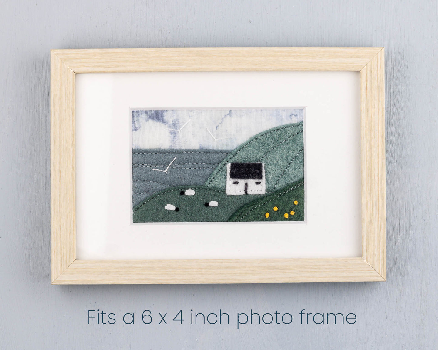Irish Cottage Mini Landscape Textile Art