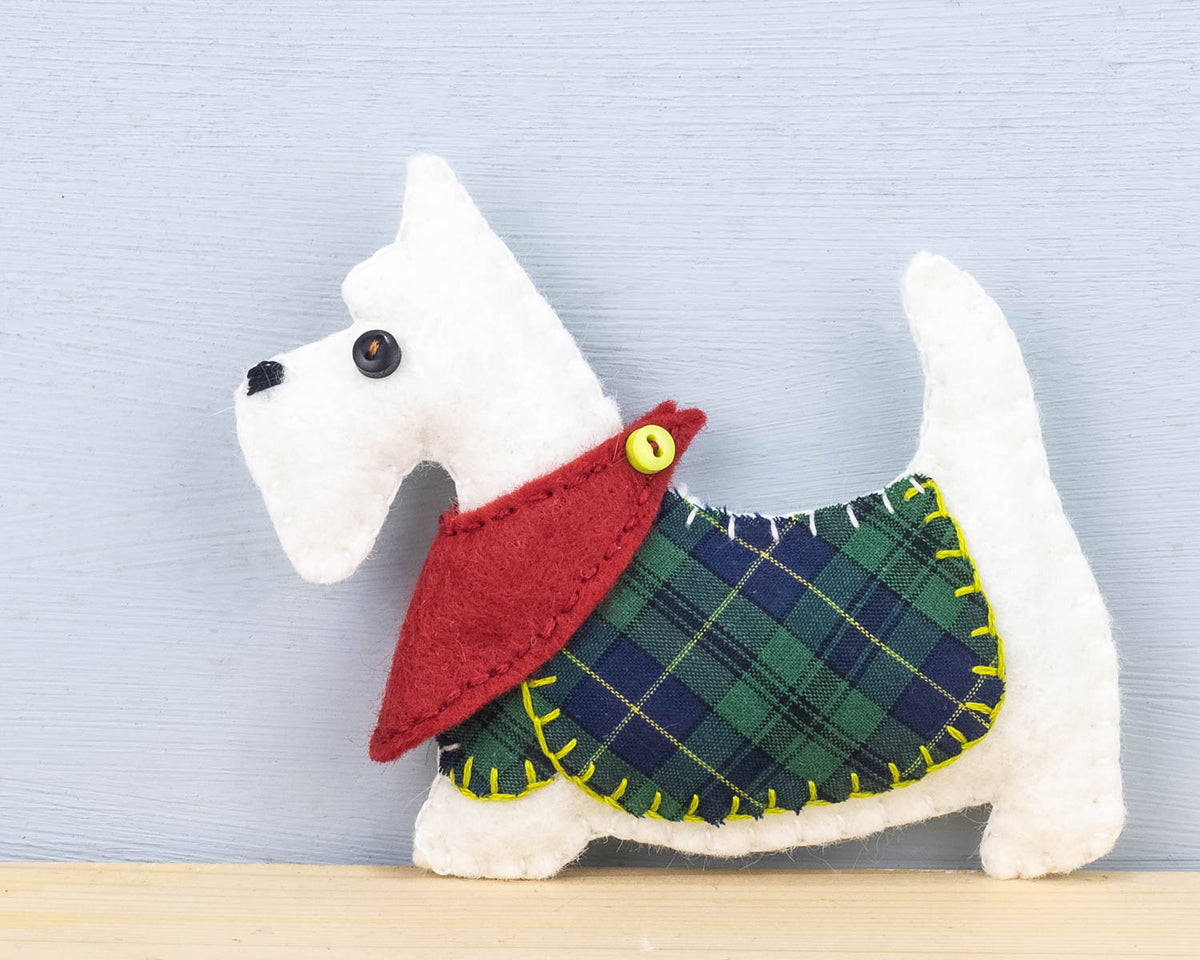 Scottie Dog Felt Ornament