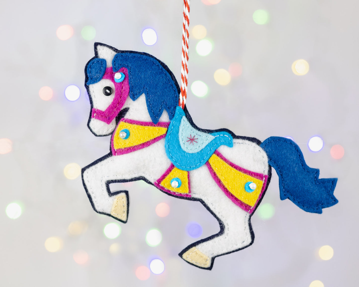 Carousel Horse Felt Ornament Sewing Pattern