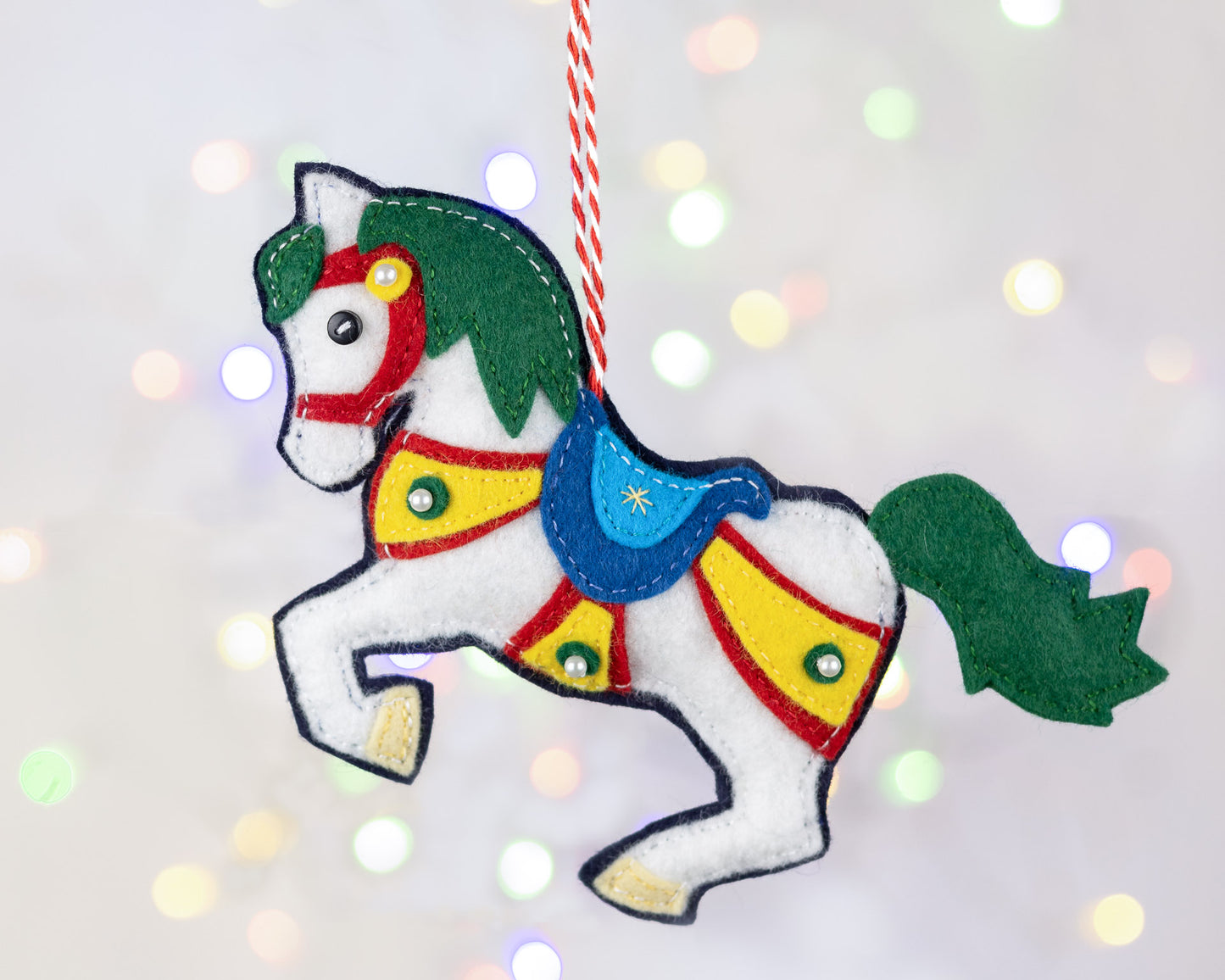 Carousel Horse Felt Ornament Sewing Pattern