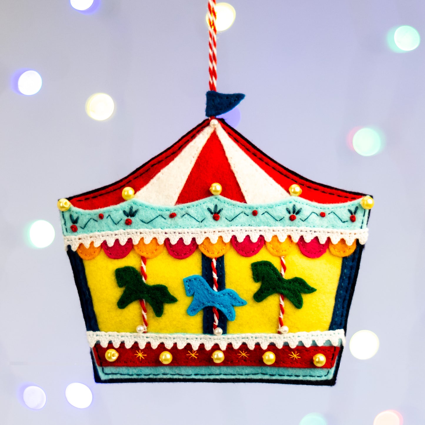 Carousel Felt Christmas Ornament Sewing Pattern