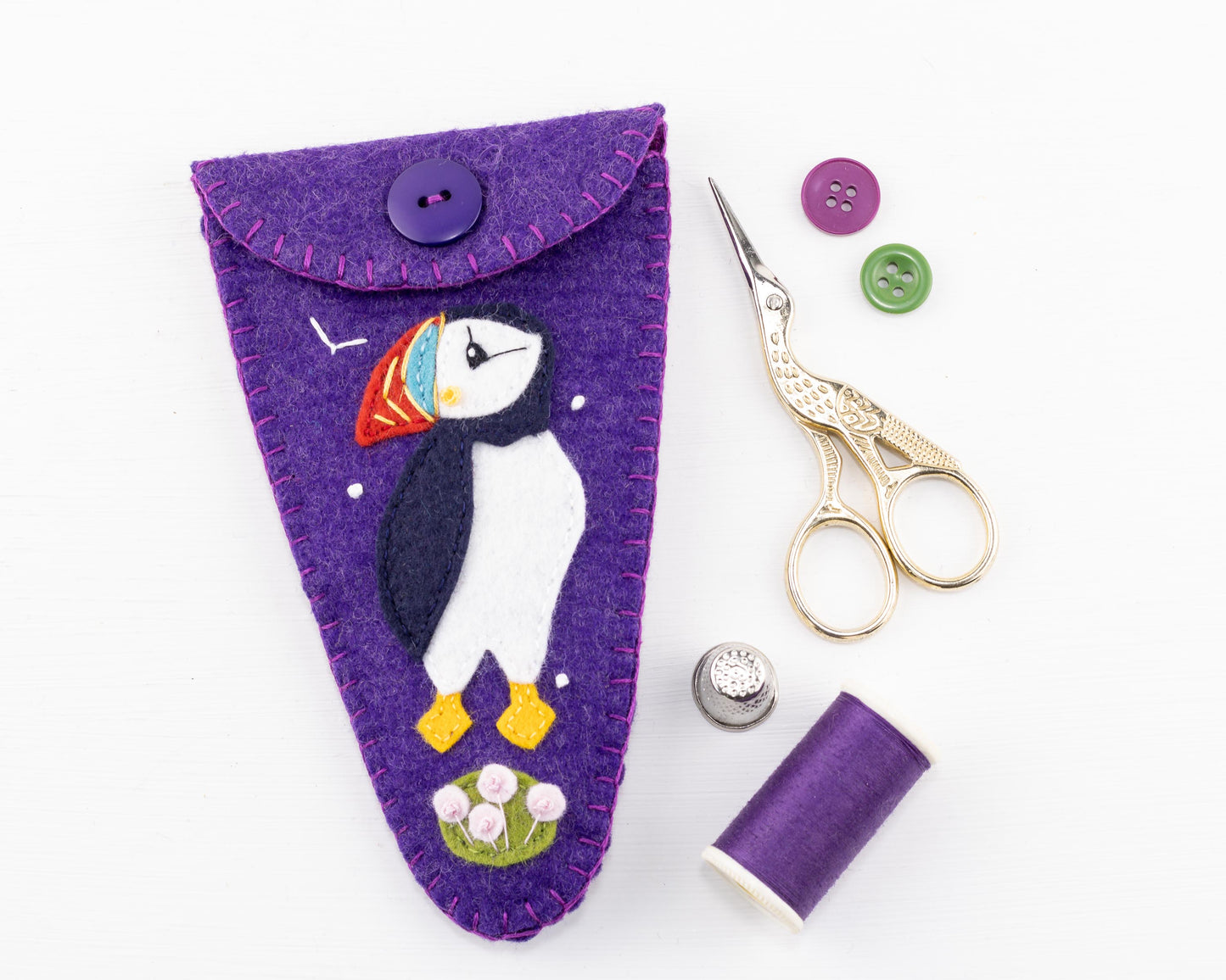 Puffin Felt Scissors Case