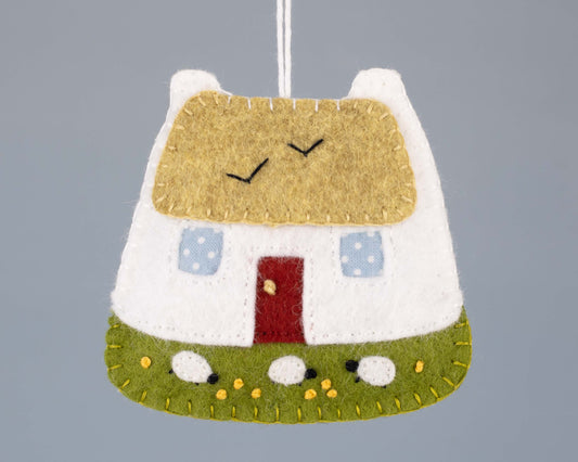 Irish Cottage Felt Ornament