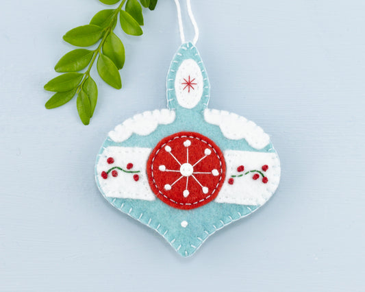 Vintage Style Felt Christmas Bauble Ornament