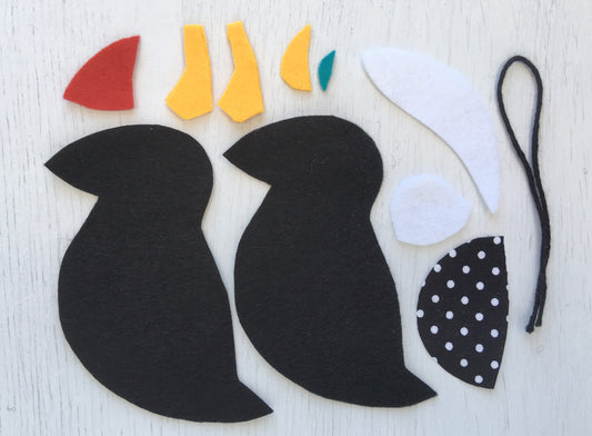 Puffin Felt Ornament Sewing Pattern