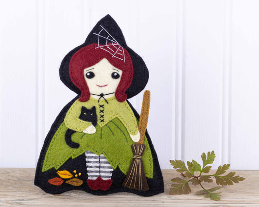 Witch Felt Ornament Sewing Pattern