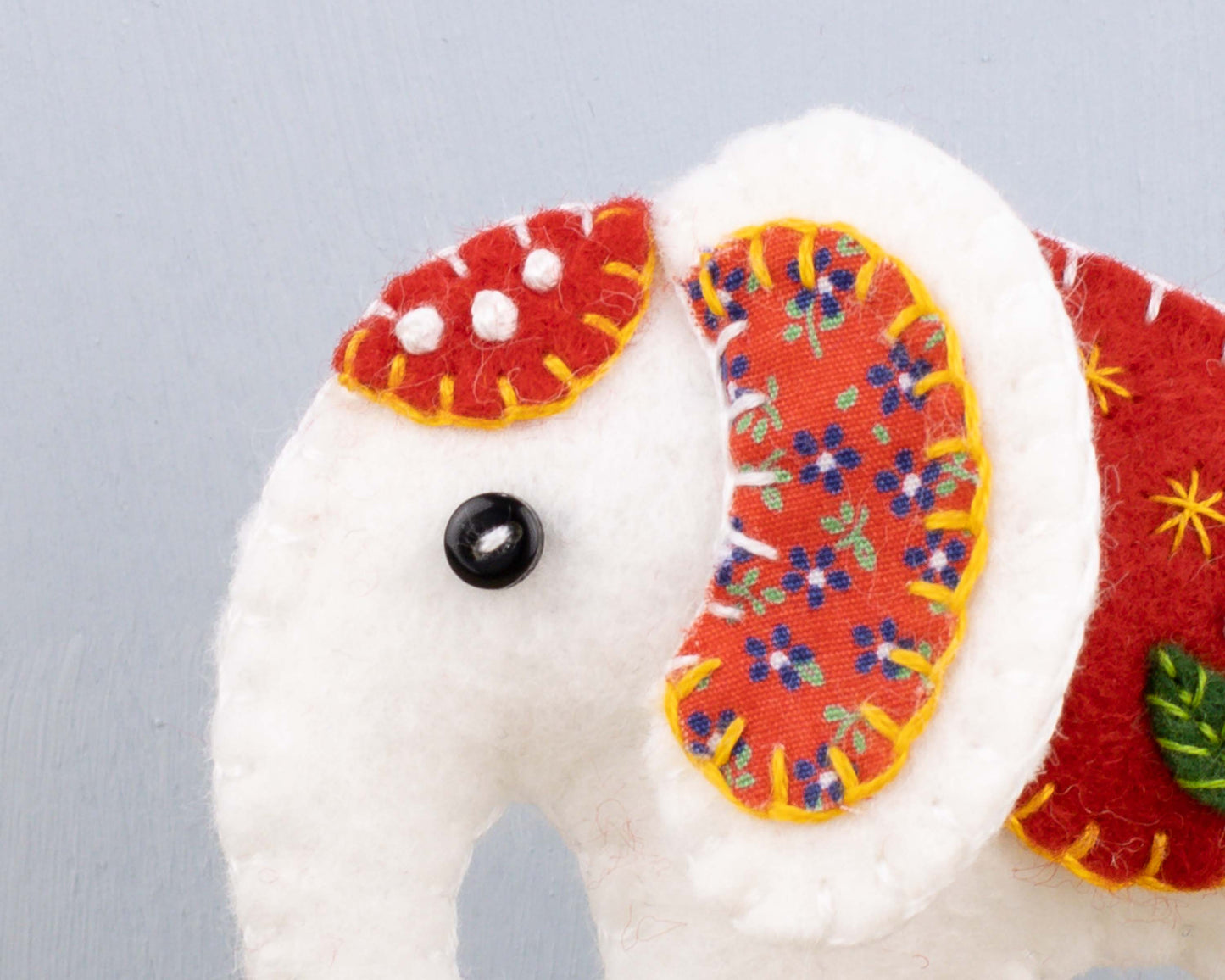 White Elephant Felt Christmas Ornament