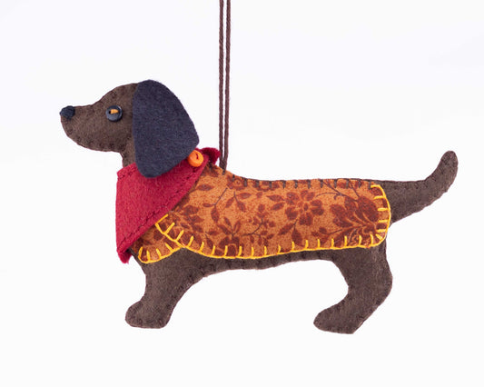 Bruno the Dachshund Felt Ornament