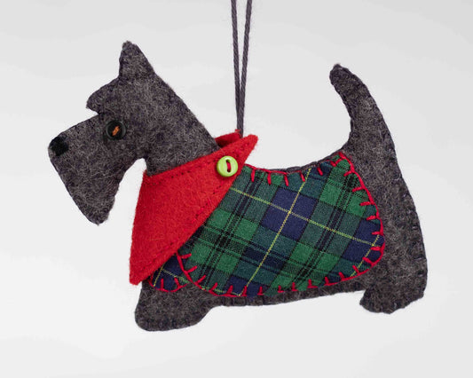 Dougal the Scottie Dog Christmas Ornament