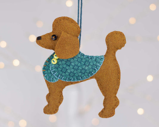 Pepe the Poodle Felt Christmas Ornament