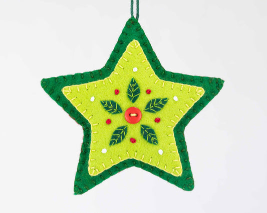 Star Christmas Ornament in Red and Green