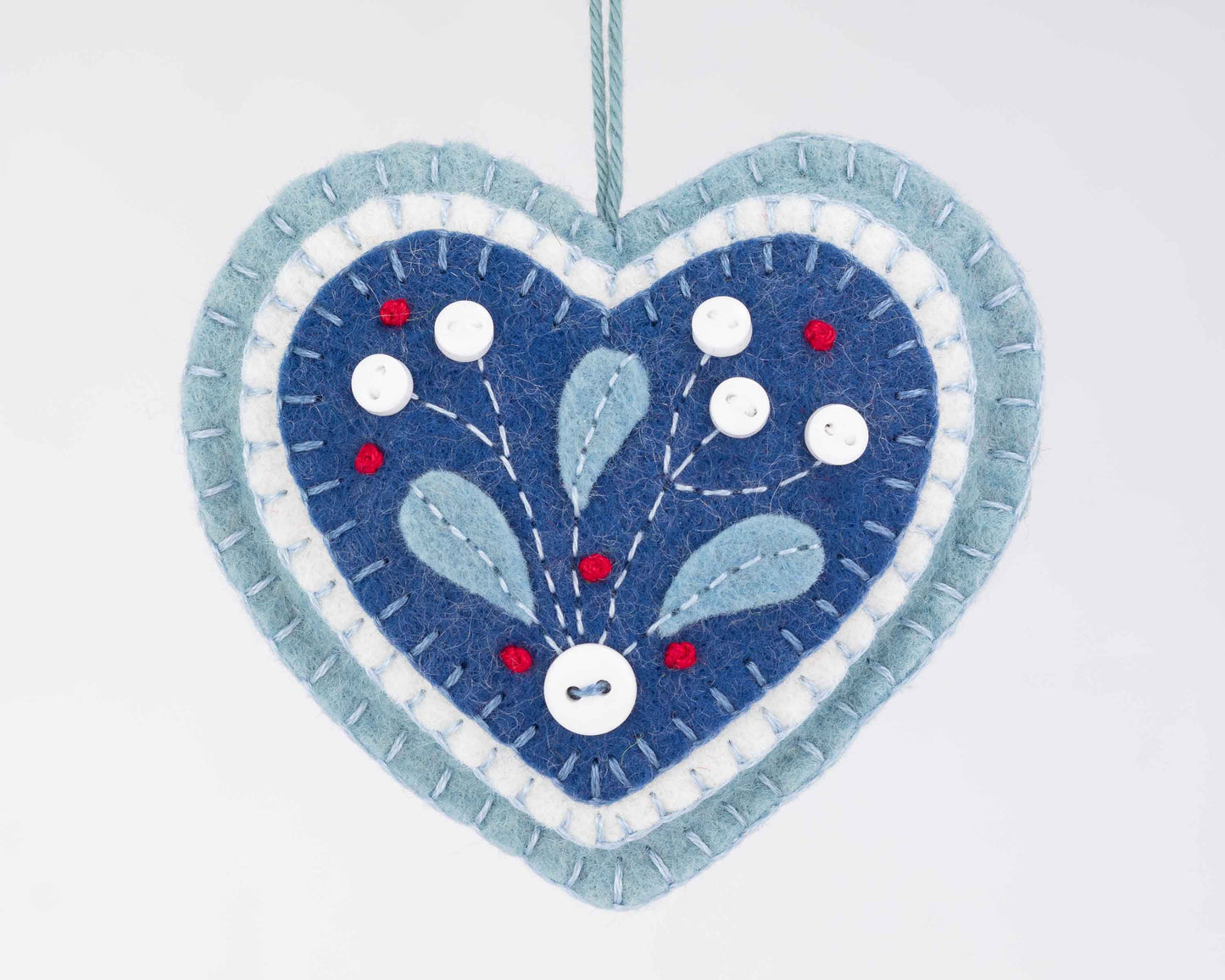 Mistletoe Heart Felt Christmas Ornament