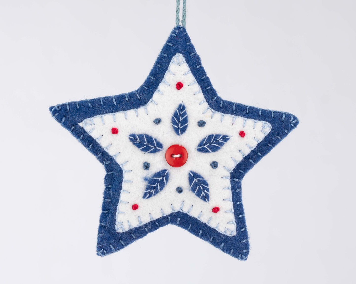 Nordic Folk Art Felt Star Ornament