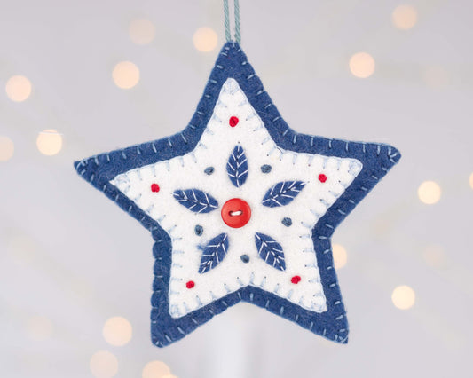 Nordic Folk Art Felt Star Ornament