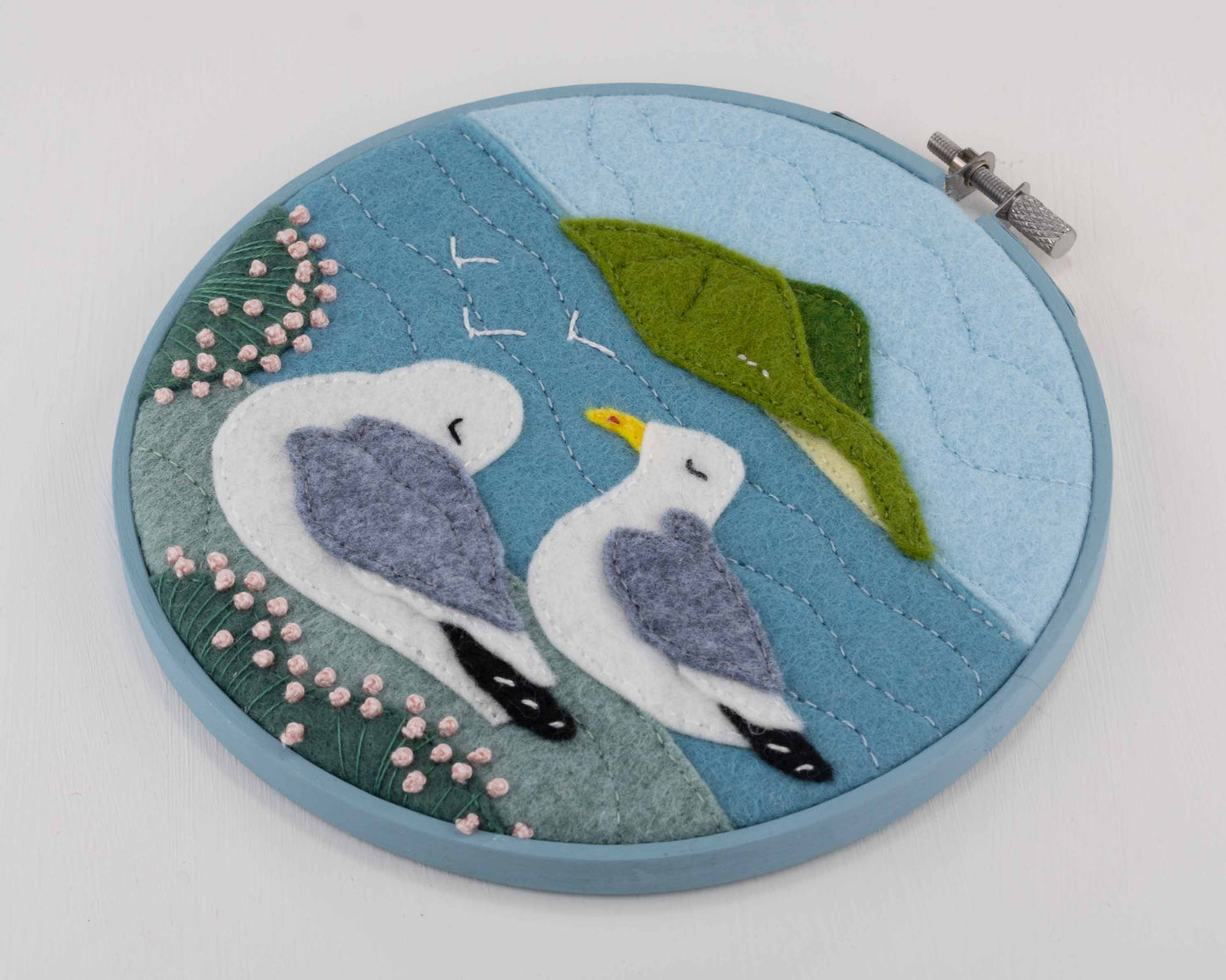 Blasket Island Gulls Felt Embroidery