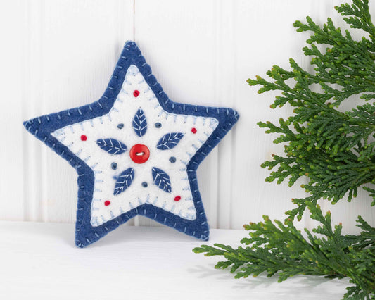 Nordic Folk Art Felt Star Ornament