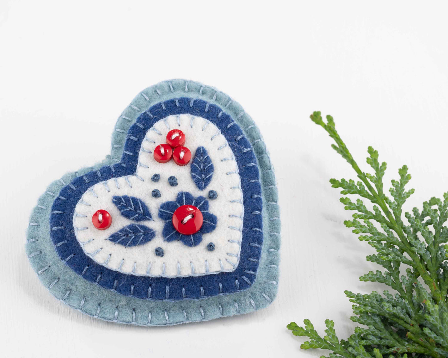 Nordic Folk Art Felt Christmas Ornament