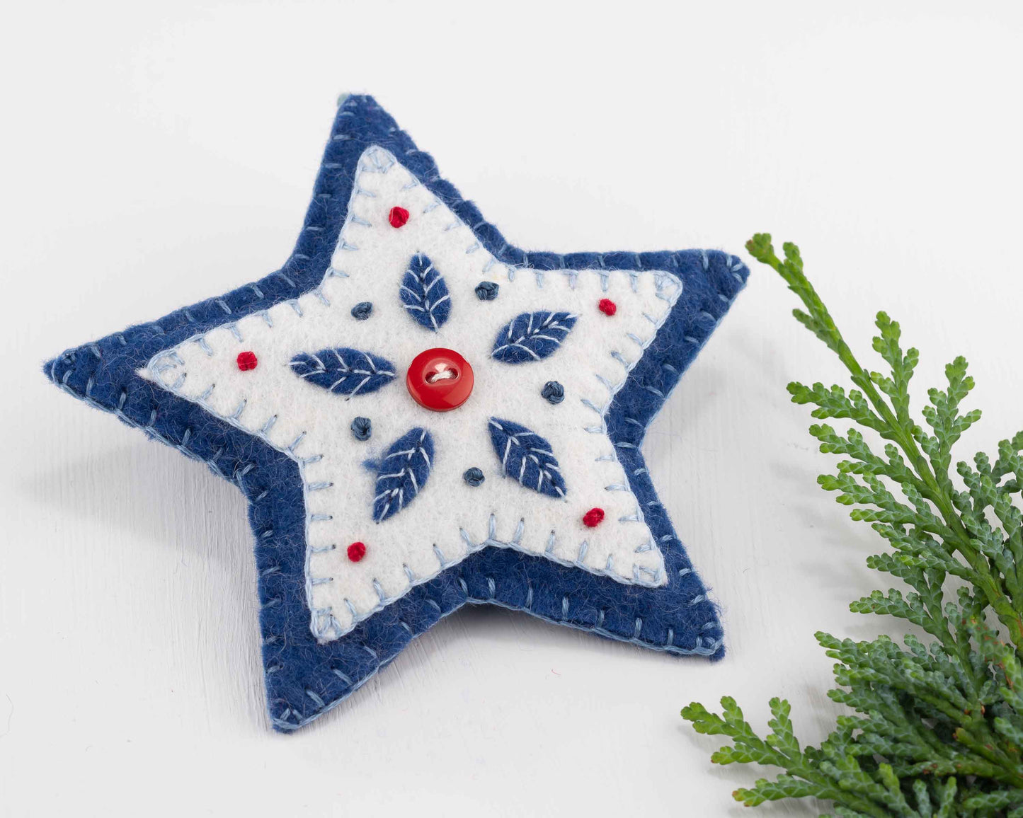 Nordic Folk Art Felt Star Ornament