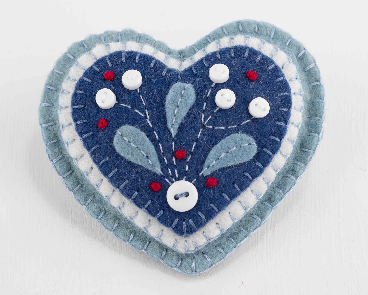 Mistletoe Heart Felt Christmas Ornament