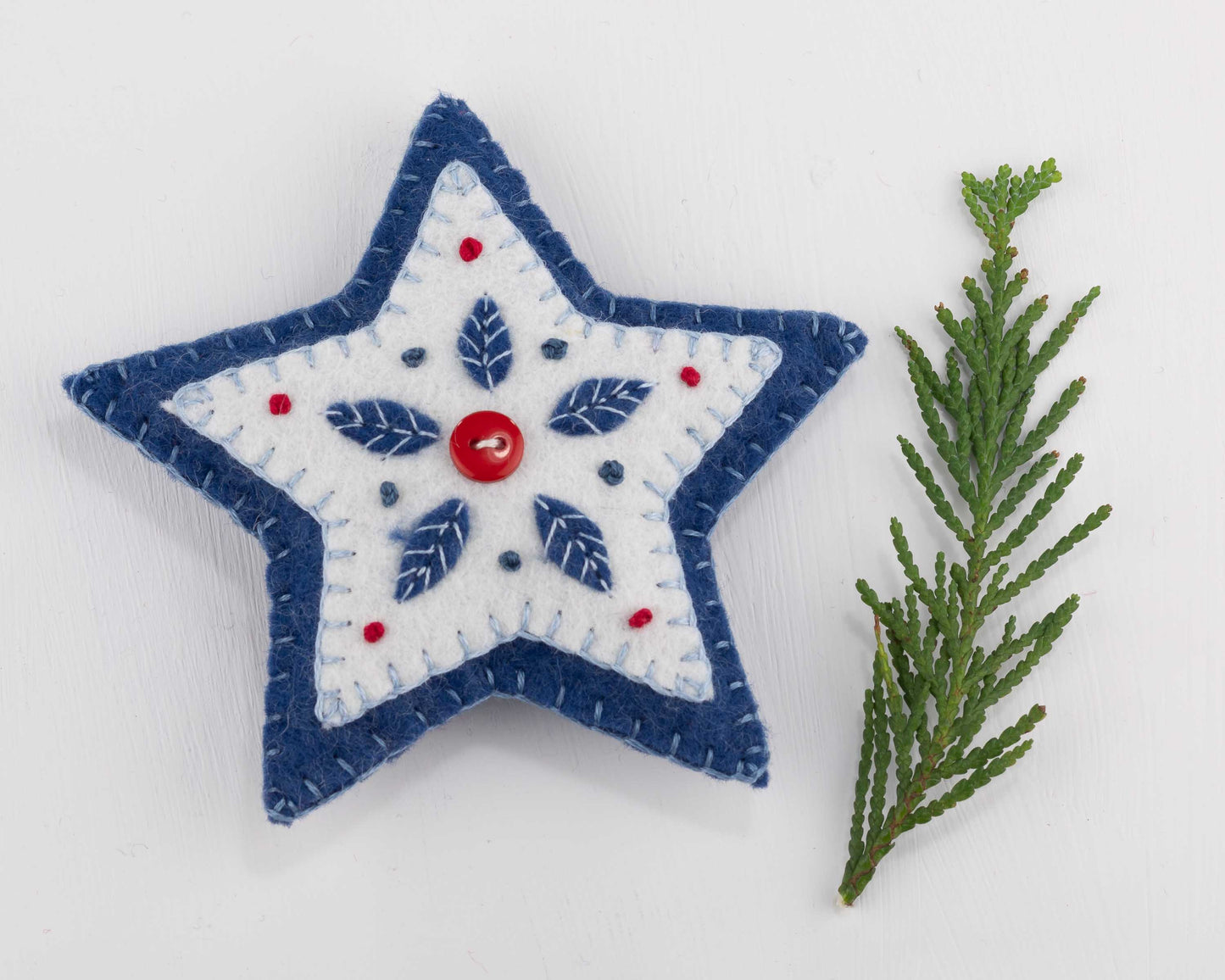 Nordic Folk Art Felt Star Ornament