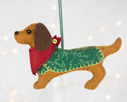 Dachshund Christmas ornament sewing kit