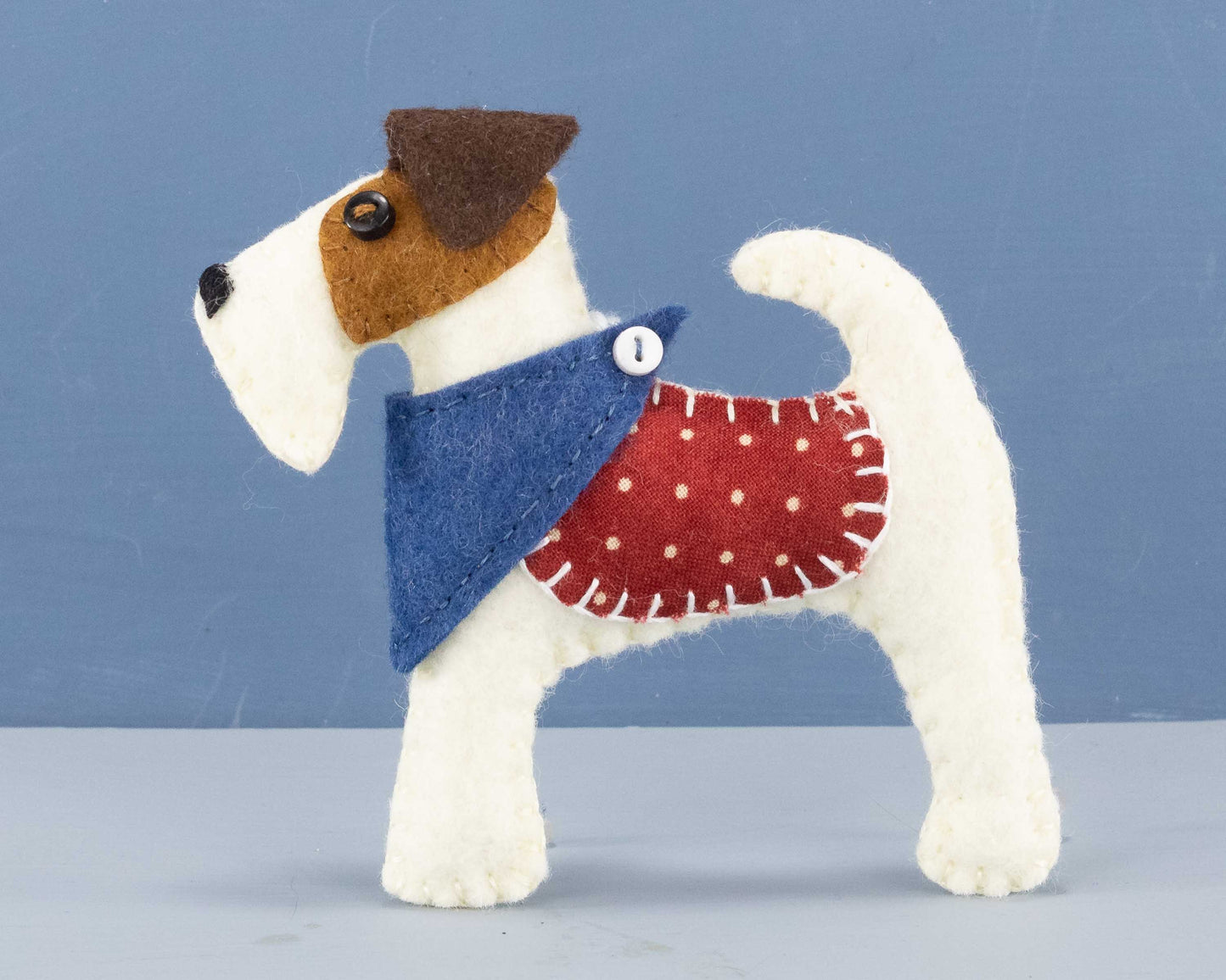 Fred the Fox Terrier Felt Dog Ornament