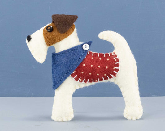 Fred the Fox Terrier Felt Dog Ornament