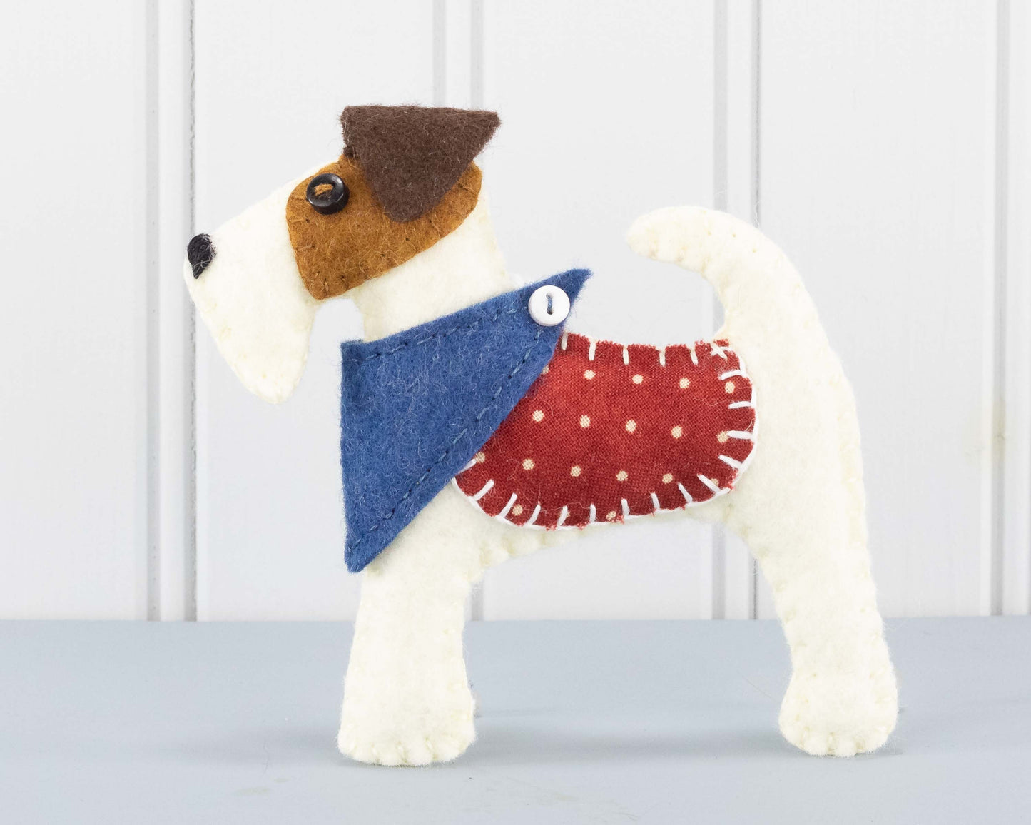 Fred the Fox Terrier Felt Dog Ornament