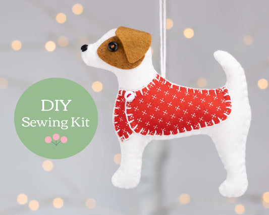 Jack Russell felt ornament sewing kit