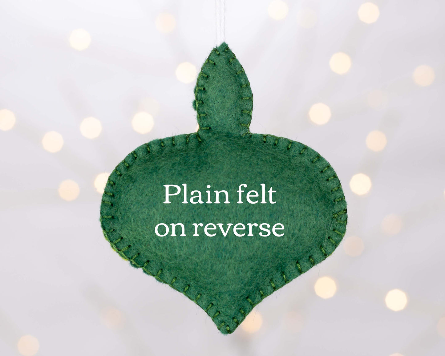 Emerald Green Vintage Bauble Felt Ornament
