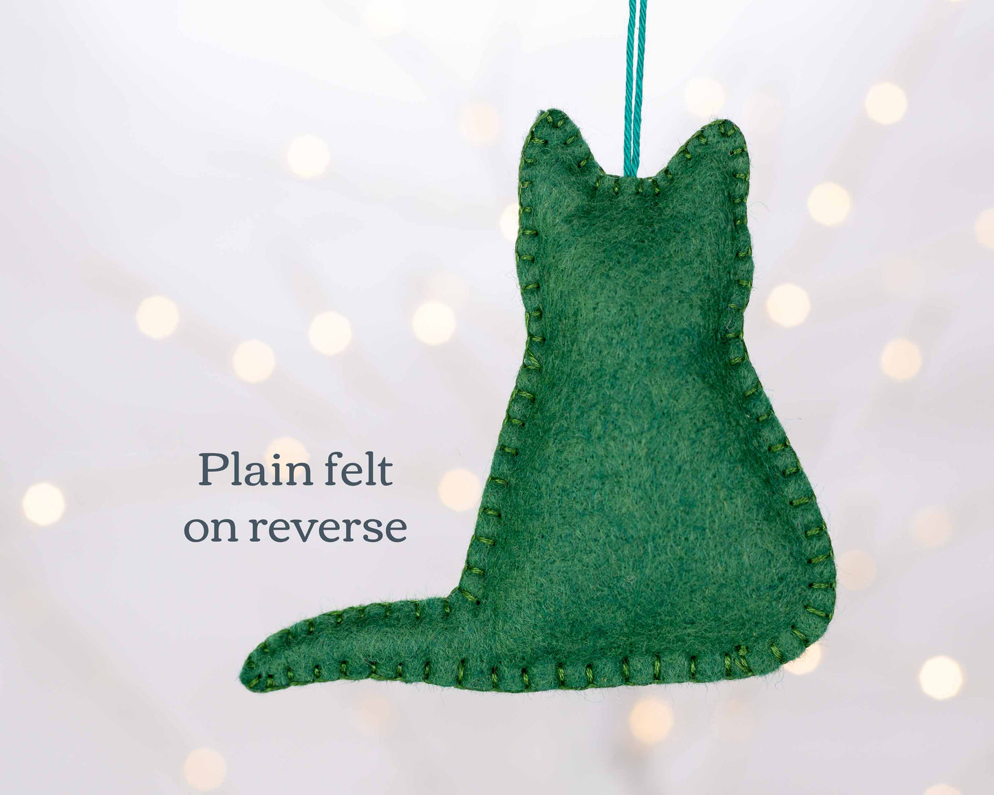 Colourful Felt Flower Cat Ornament