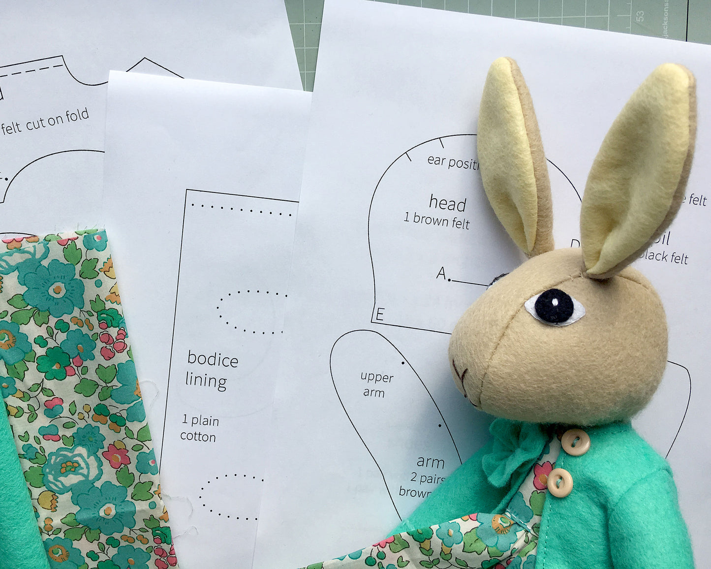 Tabitha Rabbit Doll Sewing Pattern