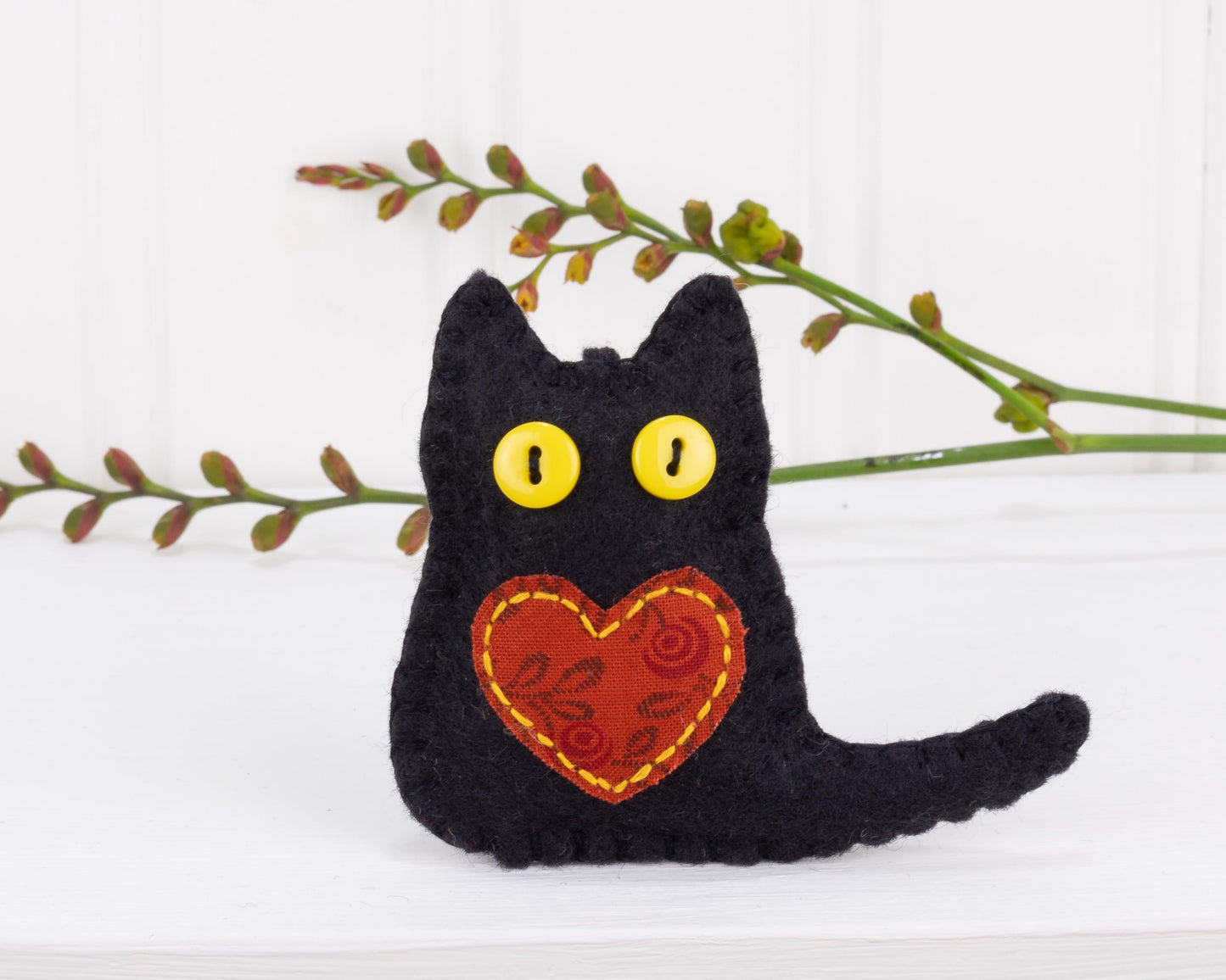 Black Cat Felt Ornaments