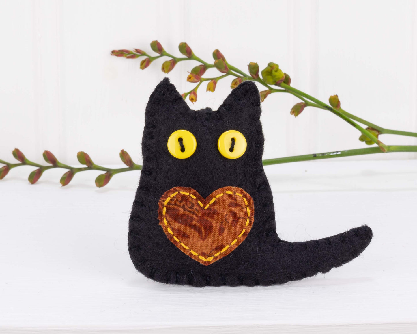 Black Cat Felt Ornaments
